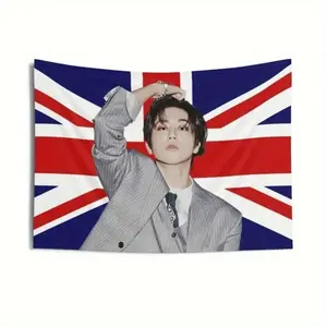 Han-Style SKZ Print Hanging Banner, Lightweight Concert Prop & Backdrop for British Band The Stray Dogs Fans, Home Decor Tapestry Gift