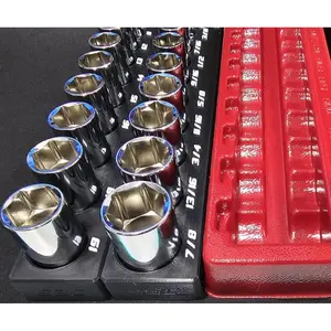 Magnetic Semi Deep Socket Organizer – Fits Icon 59619 59622 | 3/8 Drive Sae & Metric Holder | 3D Printed Space Saving Tray