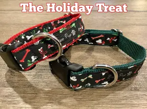 Festive Dog Collar with Holiday Bone