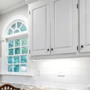 50 Pack 25 Pairs Semi-Overlay 1/2 inch Self-Closing Face Frame Cabinet Hinges Matte Black Half Wrap-Around Kitchen Cabinet Door Hinges Face Mount Cabinet Hardware
