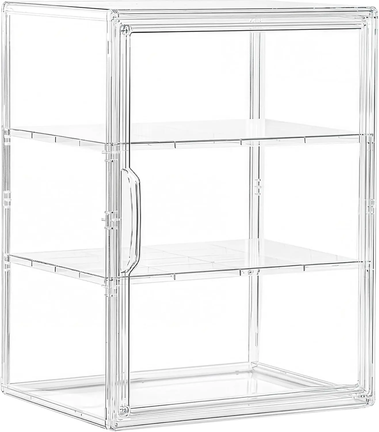 Acrylic Display Case for Collectibles Adjustable 3-Tiers,Clear Display Case for Makeup, Skincare, Collectibles, Perfume & Bathroom Countertop Storage