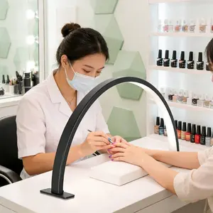 1PC Half Moon Nail Lamp, 40cm USB Powered Three Color LED Lamp, Perfect for Eyelash Tattoo Crafts and Reading Spa Centers, Enhancing Beauty Experience