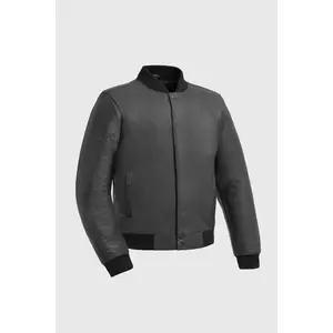 FM Men's Black Baseball Leather Bomber Jacket