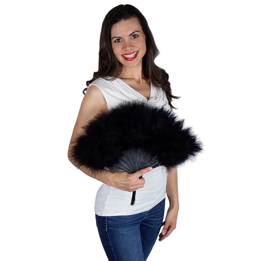 Marabou Feather Fan - Black