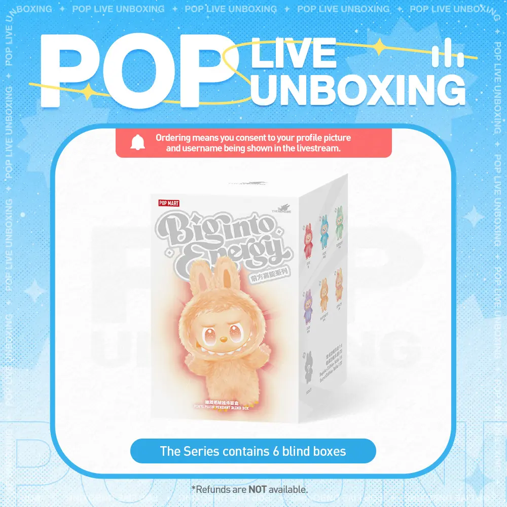 [POP NOW]THE MONSTERS Big into Energy Series-Vinyl Plush Pendant Blind Box POP MART