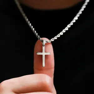 【Father's Day Gift】Cross Necklace for Men 2.5mm Rope Chain for Men and Women Rope Necklace for Boys Religious Jewelry