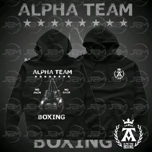 Alpha Team Boxing | Boxing Hoodie | Boxing Apparel Sweatshirts Cotton Fabric