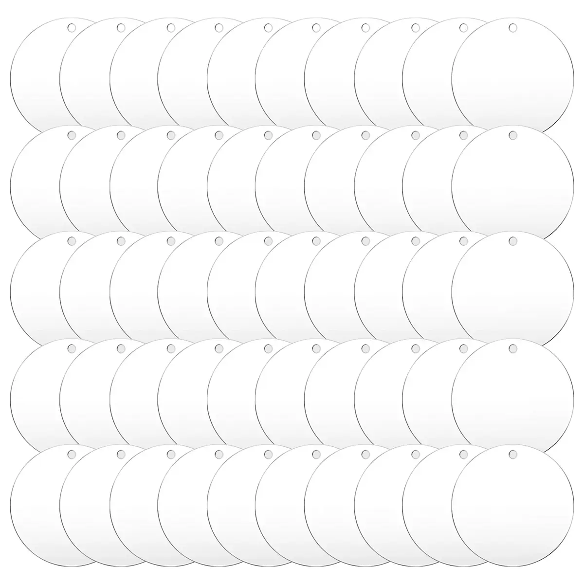 50 Pcs 3 Inch Acrylic Blanks with Hole Transparent Circle Ornament Clear Round Acrylic Christmas Ornament Blanks