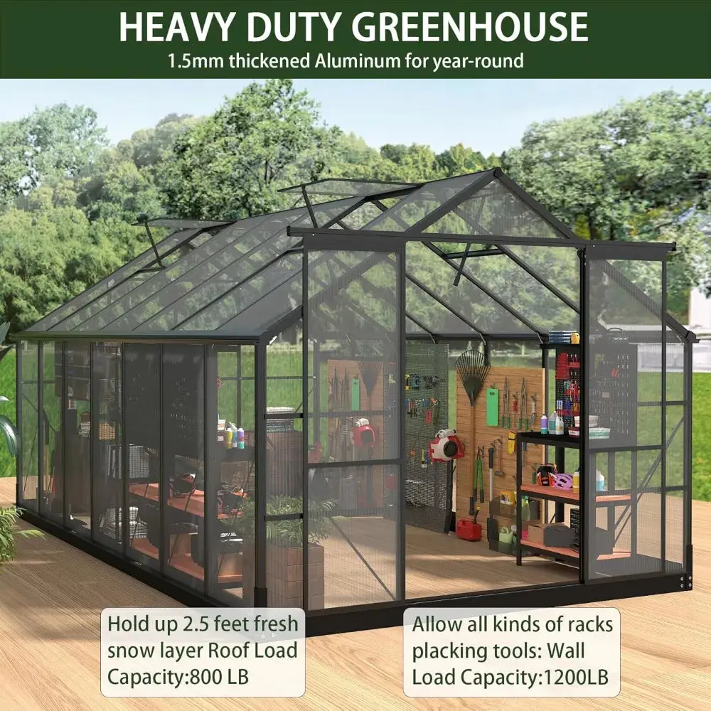 Spacious Outdoor Polycarbonate Greenhouse Kit