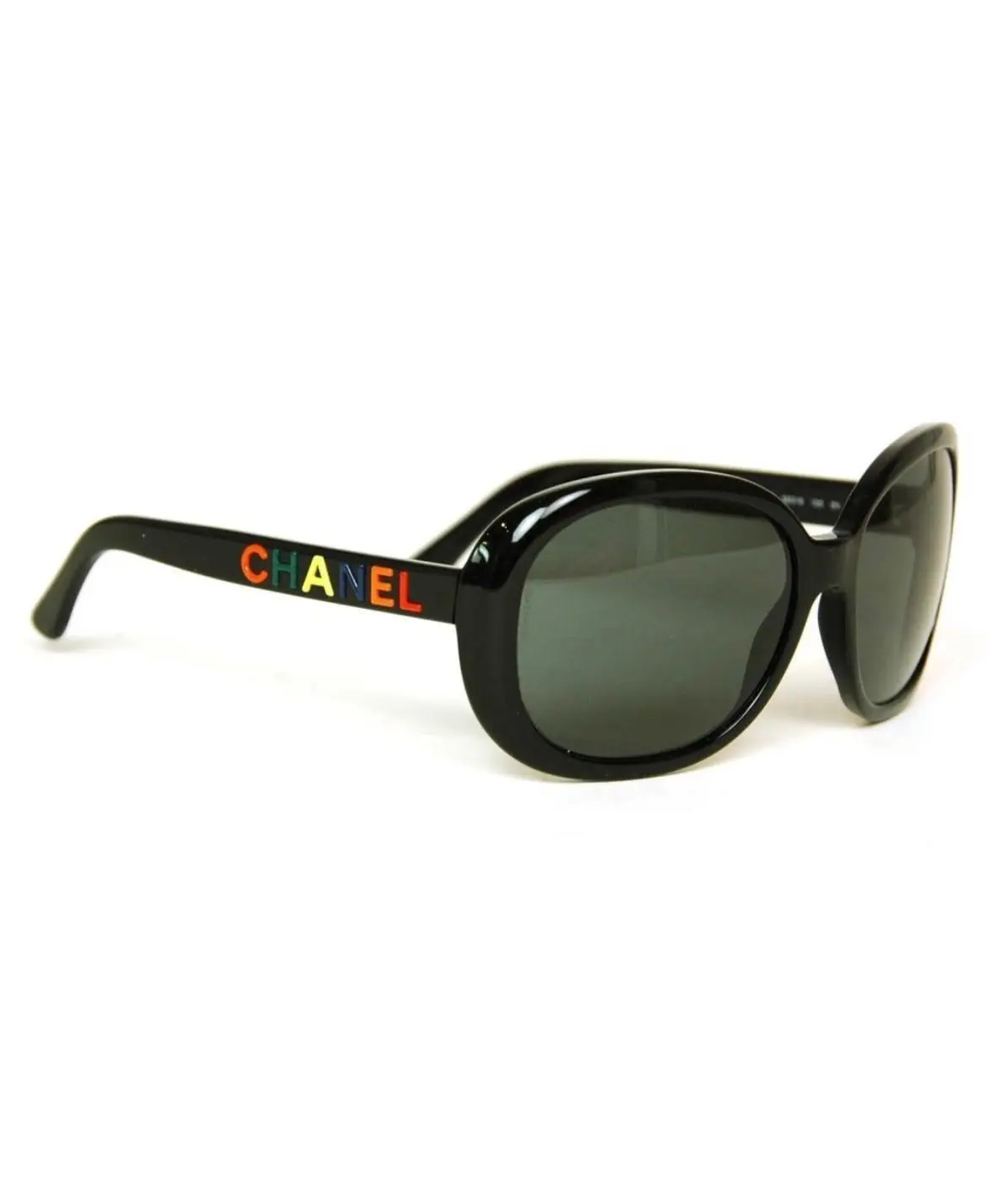 Pre-owned CHANEL Black Sunglasses Multi Color W/Case & Pouch #1444