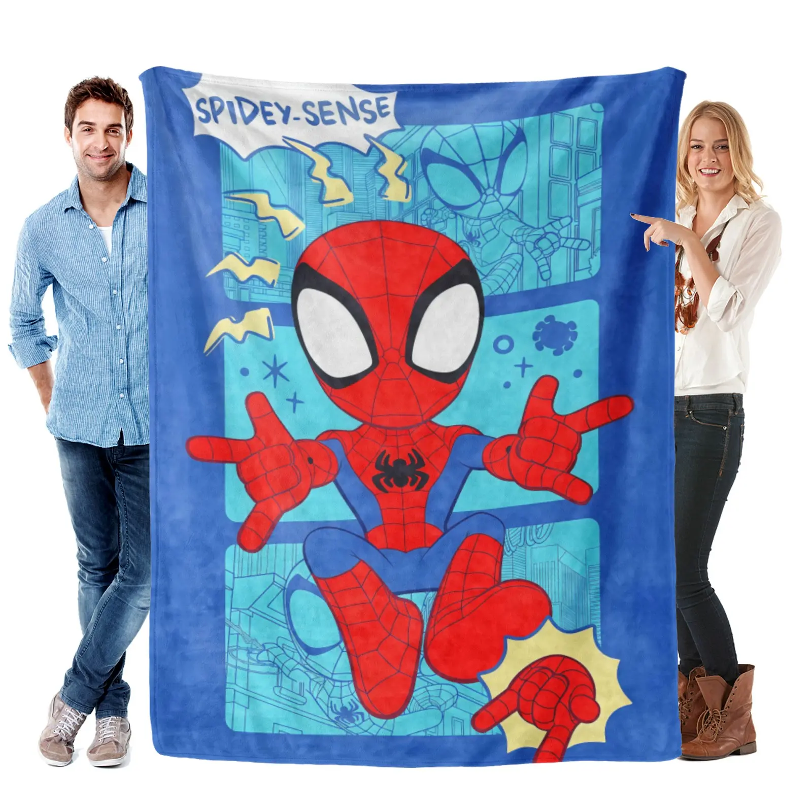 [SummerVibes] Marvel Studios Spider Man Flannel Blanket, Large Cozy Fleece, Elegant Home Decor, Perfect Summer Throw For Couch And Bedroom