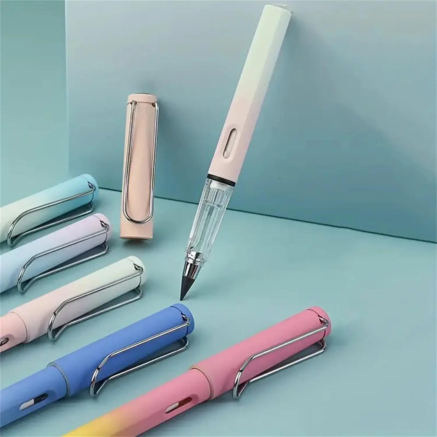 2pcs/set Forever Pencil Infinity Pencil Coloring Metal Pencils Set, Everlasting Pencil Eternal Pencil/Inkless Pencil/No Sharpen