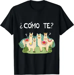 Funny Spanish Tee, Como Te Llama, Llama TShirt T-Shirt Graphic tees