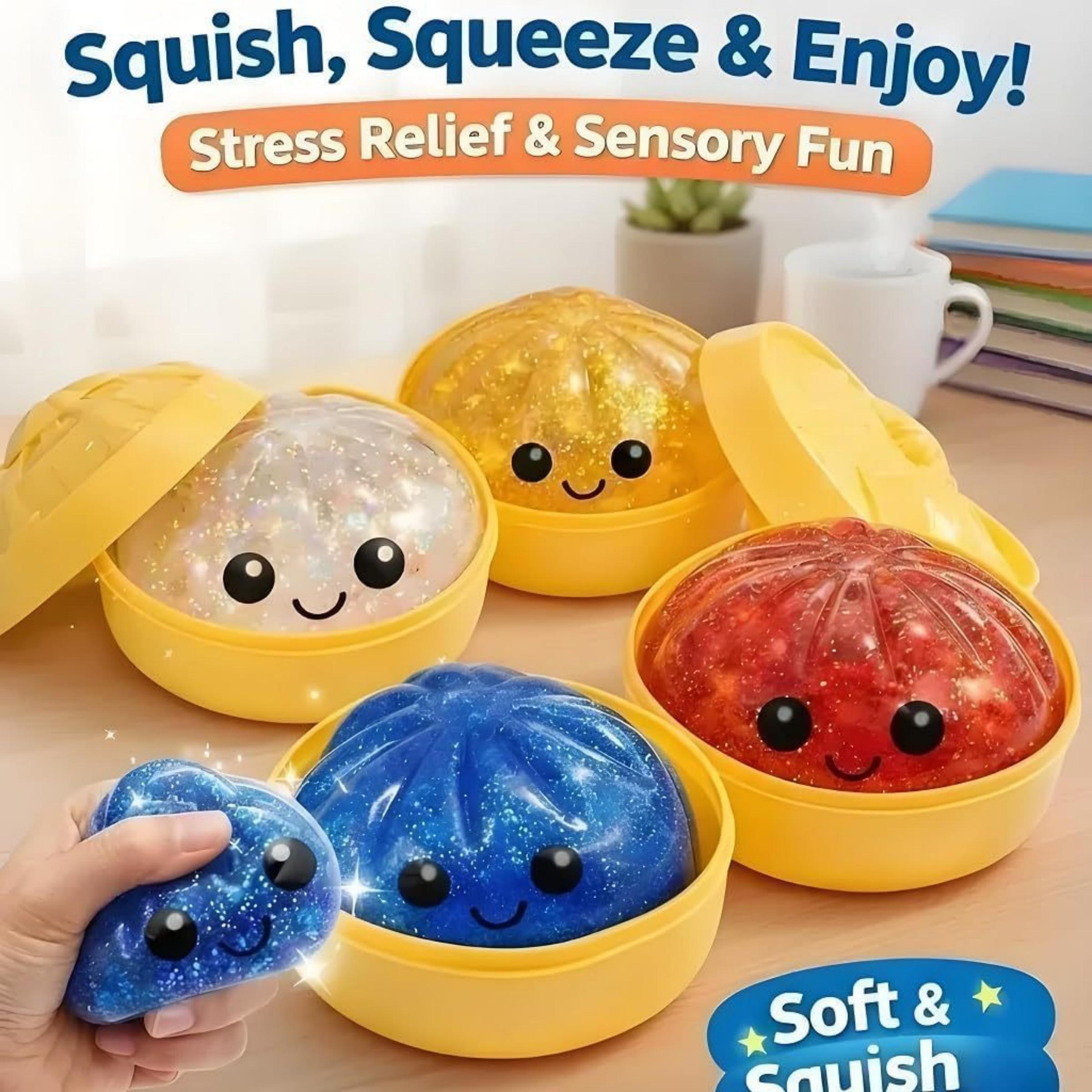 Dumpling squeezing toys, giant shiny dumpling boxes, colorful sensory toys stress relief balls, soft squeezing relief dough gifts (suitable for adults) Dumpling squeezing toys, giant shiny dumpling boxes, colorful sensory toys stress relief balls, soft squeezing relief dough gifts (suitable for adults)