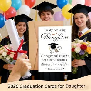 1 piece, 8x5 inches, graduation congratulations card, Inspirational Greeting Cards, for student friends and family, proud achievement gift, specially designed for the Class of 2026 graduates, suitable for friends, teachers, and classmates