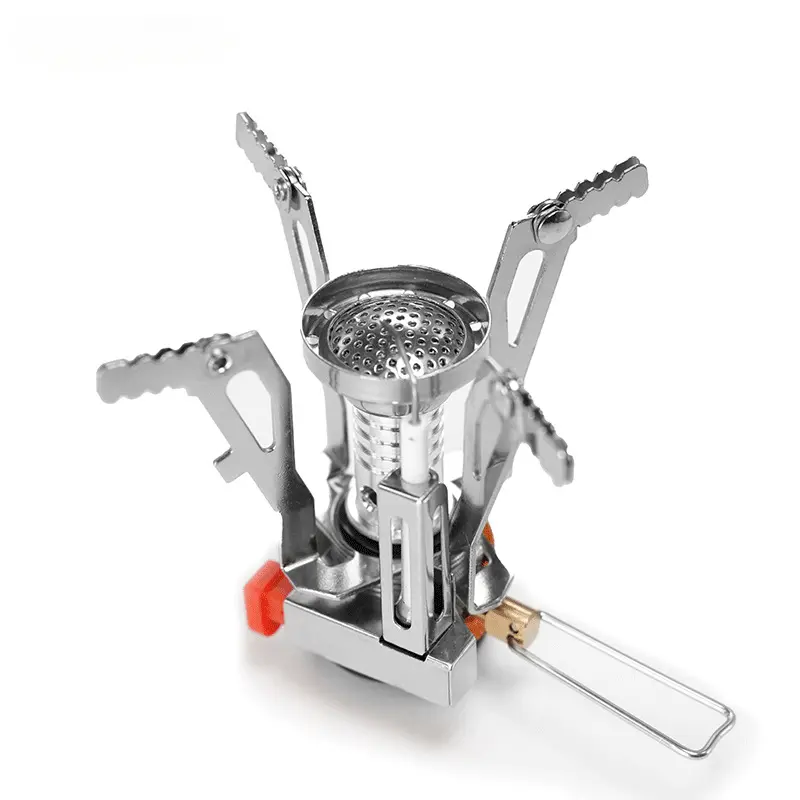 Foldable Backpacking Stove with Electronic Ignition, Mini Portable Burner for Outdoor Hiking, Camping, and Travel, Outdoor Gas Stove, Compact Folded