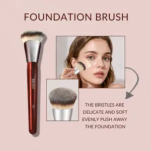 BK 101 Contoured Foundation Brush Makeup Brush Foundation Brush for Powder,Liquid or Cream Foundation Makeup Tools Soft Fiber Wool for Any Skin Type Bk-109（Mini） makeup brushes set