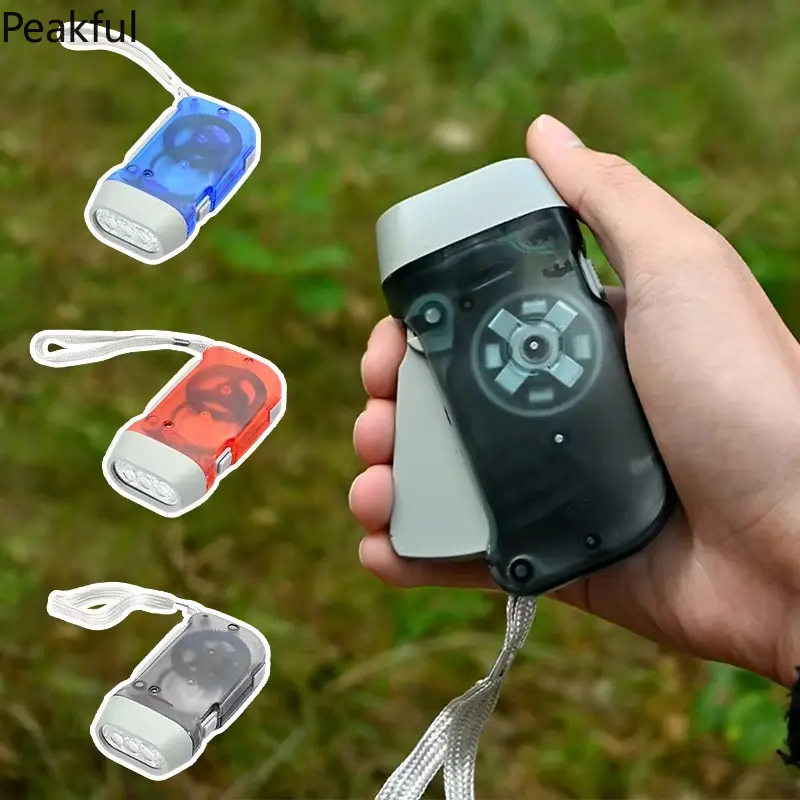 Portable Wind-Up LED Flashlight, Popular Hand Crank Emergency Light, No-Battery Dynamo Torch for Outdoor Use, lightweight & water-resistant, great for camping gear, hiking essentials, home emergency kits and daily power outage preparedness