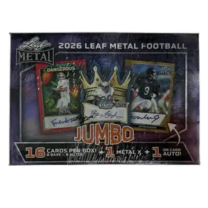 NEW RELEASE - 2026 Leaf Metal JUMBO Football Hobby - 8 numbered Autographs plus 1 on card autograph  and 8 numbered base cards per box!