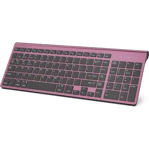 Keyboard,Multi-Device (2.4G+BT3.0+BT5.0)   Keyboard Compatible with iMac/,MacBook,Laptop,Android,Windows- Red