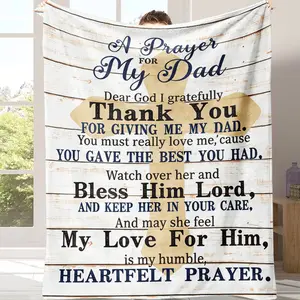 Countdown Sale! For Father's Day Religious "A Prayer For My Dad" Blanket, Rustic Wood Cross Soft Throw, Best Gift for Dad for Birthday/Father's Day, Birthday Gifts for Dad from Daughter, Son Birthday Presents for Dads summerwins