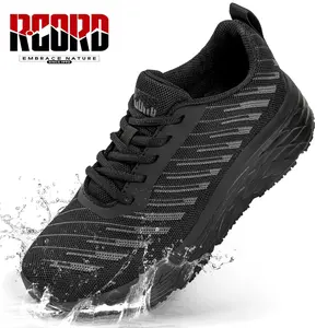 R CORD Unisex Slip & Oil Resistant Work Shoes Black Waterproof Non-Slip Arch Support Comfortable ESD Safety Features for Chefs Nurses Waitresses