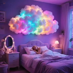 RGB Cloud Light, 74.7 Inch String Lights, DIY Thunder Effect, USB Powered, Easy Installation, Ideal for, Living Room, Game Room, Cafe, Clouds Light