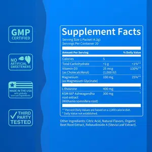 Calming Drink Mix with KSM-66 Ashwagandha – Travel Packets (20 Servings)