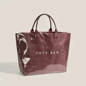 2026 Tote in Elegant Wine Red – Extra Roomy, Durable Waterproof PVC Shell with Smart Multi-Compartment Layout for Work, Shopping & Gift Runs