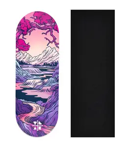 Heat Transfer Graphic Wooden Fingerboard Deck, "The Mountain Path"
