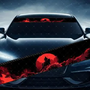 Western Landscape Car Windshield Sticker, Decorative Vinyl Decal, Scratch Cover Waterproof UV Protection Weather Resistant, Fits All Cars