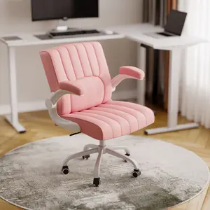 【SummerVibes】Office Chair Vanity Chair for Cross-Legged Sitting, Comfortable Home Desk Chair with Wheels, Perfect for Living Room, Bedroom, and Study Room