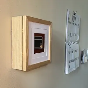 The Note Nook 8x8 Wood Framed Print Ready to Hang with Hinged Design and Pin Board Inside —Decorative and Functional Lightweight Refillable Easy to Use