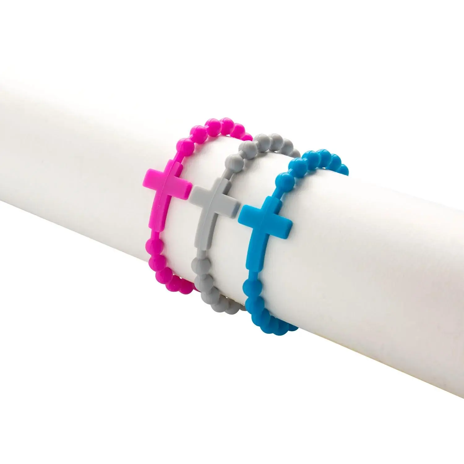 Cross Rubber Bracelets - 12 Pc.