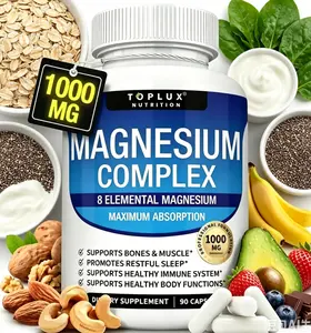 Toplux Magnesium Complex Vitamin & Healthcare Supplement - 8 Essential Magnesium Forms, 1000mg Mineral Support for Nutrition & Wellness