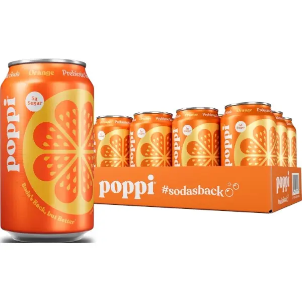 Prebiotic Fiber Beverage - Orange Sparkling Drink, 12 Oz, 12 Pack