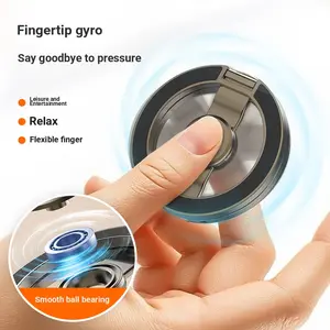 Double-Sided Magnetic Fidget Spinner Ring Phone Stand, 360° Rotating Zinc Alloy Holder, Includes 2 Magnet Rings, Stress Relief Accessory, Portable Mobile Phone Holder, Travel Phone Holder