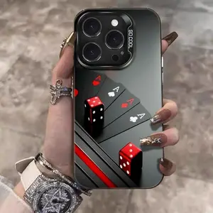 Anti-scratch Stylish Poker Cards Pattern Protective Phone Case for IPhone 16 15 14 13 12 11 Pro Max Plus Luxury Protection Shockproof Cellphone Cover
