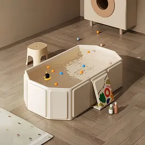 Small 28in household bath folding swimming pool, easy to carry, Portable Pool, no inflatable, green and white swimming pool