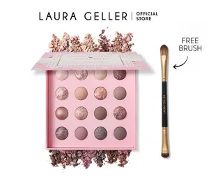 Laura Geller x Draper James Marble-ous 2PC Eyeshadow Palette & Brush Set, Makeup Collection for Eye Makeup