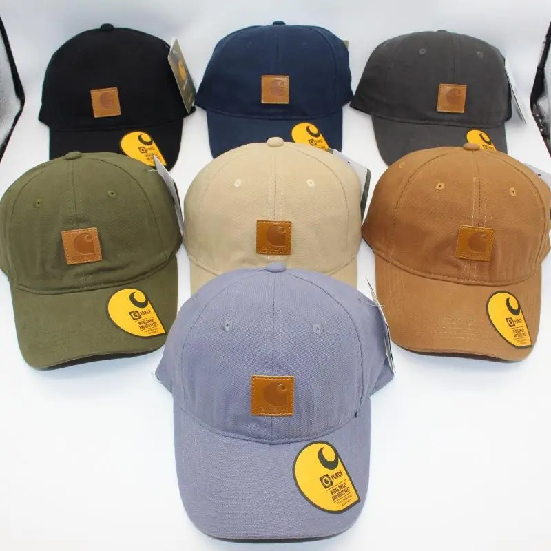 Work‑Style Leather Patch Baseball Cap, Soft Curved Brim Duckbill Hat, Versatile Sun‑Protection Hat for Women Men