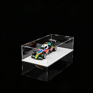 Acrylic Box with Matt  Base, Simple Self-Assembly Clear Acrylic Display Case,  Cube Dustproof Showcase with Lid for Collectibles, Toys and Jewelry