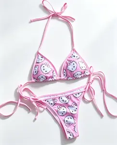 Sanrio Hello Kitty Women's 2-Piece Sexy Bikini Set, Sports & Outdoor Swimwear for Beach Use