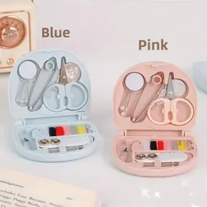 Sewing Kit, Complete Set with Scissors, Needles, Threads, Thimble, Tape Measure, Seam Ripper, Needle Threader, Portable Travel Case, Hand Stitching Tools for Home, Emergency Repair, DIY Crafts, Beginners and Adults