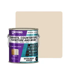 Beyond Paint All-In-One Off White Refinishing Paint for Cabinets Countertops Furniture & More Quick Easy Application Durable Washable Surface Water-Based Acrylic Home