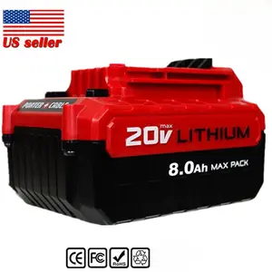 New 8.0Ah for PORTER CABLE 20 Volt Lithium-Ion Max countC685L countC680L Genuine Batte