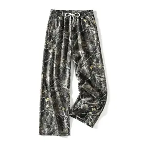 Women’s camo print tie-waist sweatpants, casual fashion pants, comfortable jogger pants for daily wear, ladies’ bottoms for all seasons