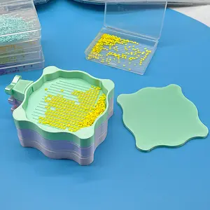 1PC Magnetic PLA Diamond Painting Tray 9.7×8.4×1.2cm, Dreamy Bow-knot Grooved Design, Diamond Sorting Tool for DIY