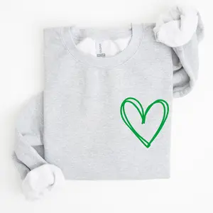 Double Heart, Pocket Print, St Patrick's Day Sweatshirt