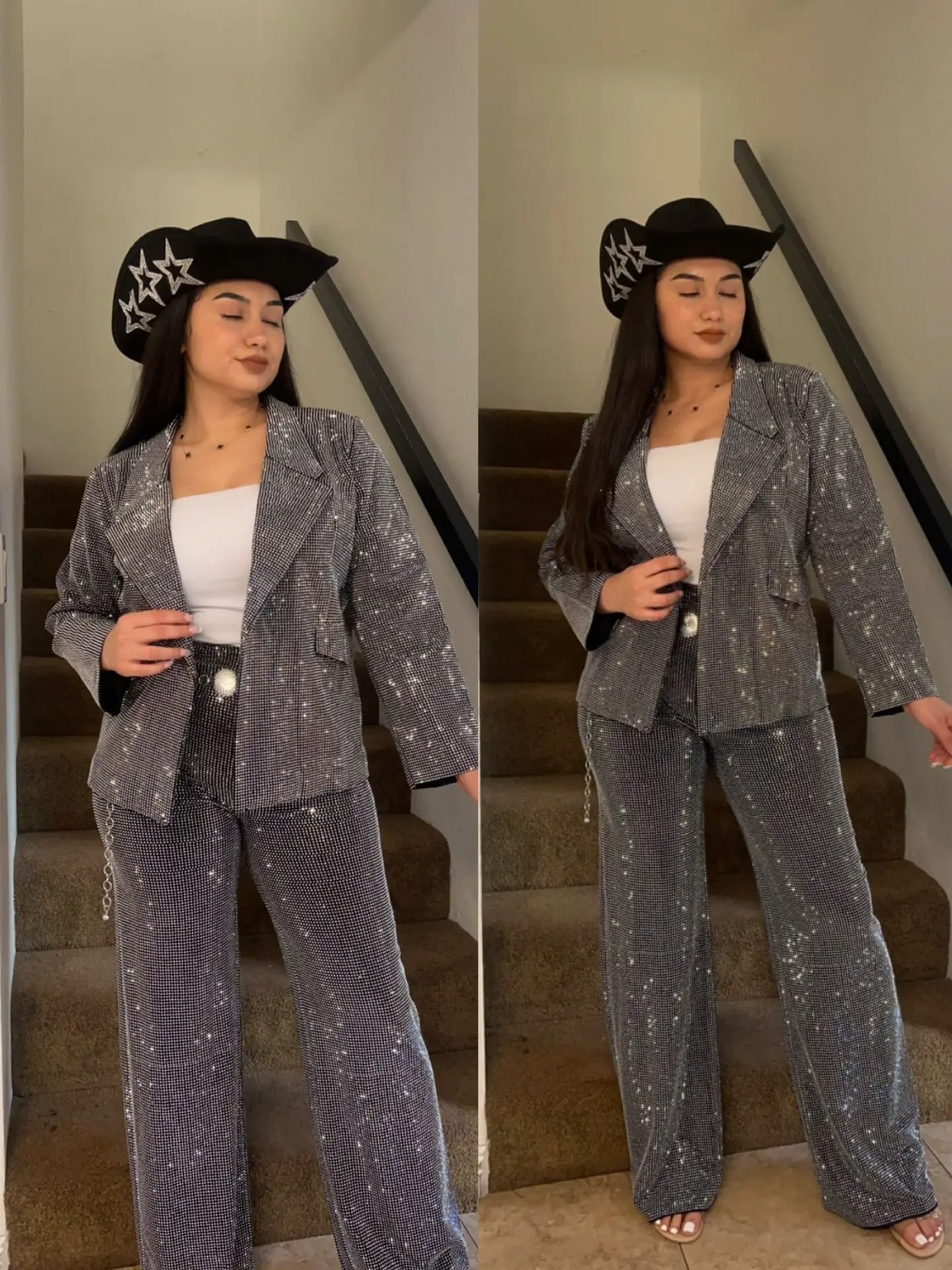 Fancy Long Rhinestone Blazer